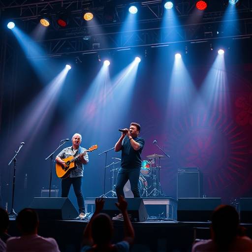 Captura de pantalla de la transmisión en vivo del concierto de 'Los Inseparables', con la banda tocando en el escenario de la sala El Sol.