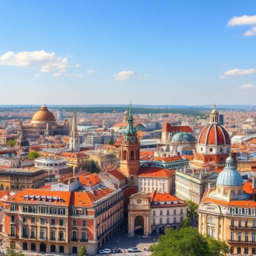 Fotograma del vídeo 'Madrid se Mueve' con una vista panorámica de la ciudad.